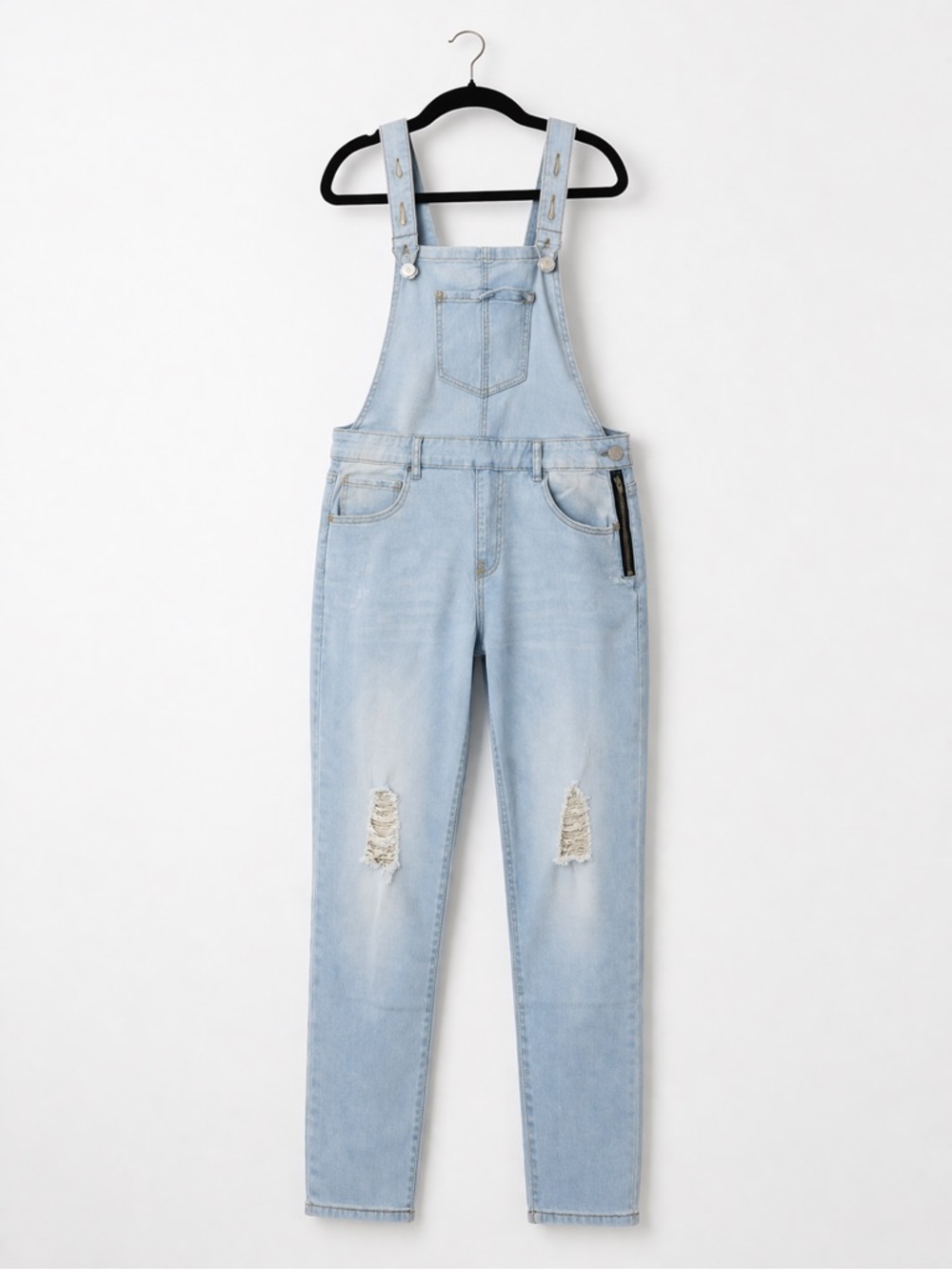 Light Blue Denim Overalls for Women